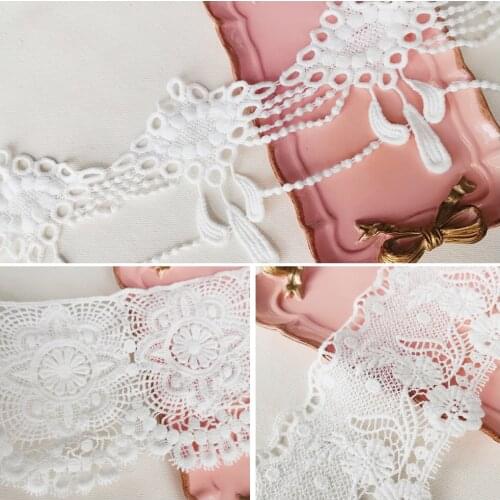 7Yards 8-12cm Clothing Fabric Cotton Embroidery Lace Ribbon Handmade DIY Material Sewing Accessories Garment Needlework 219