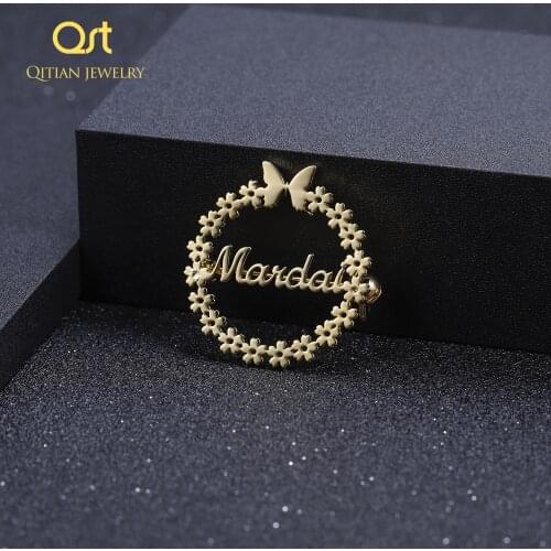 Customized Any Name Brooch Pins Personalized Initial Letters Brooches Handmade Jewelry Wedding Bridesmaid Gifts For Women