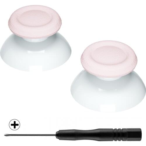 Sakura Pink & White Dual-Color Replacement 3D Joystick Thumbsticks for PS4 PS4 Slim PS4 Pro Controller - P4J0129