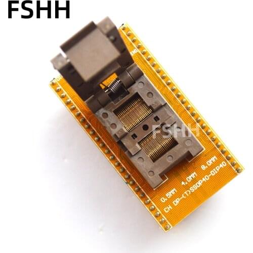 CH-DP(T)SSOP40-DIP40 Adapter TSSOP40 to DIP40 test socket Pitch:0.5mm Width=4mm/8mm