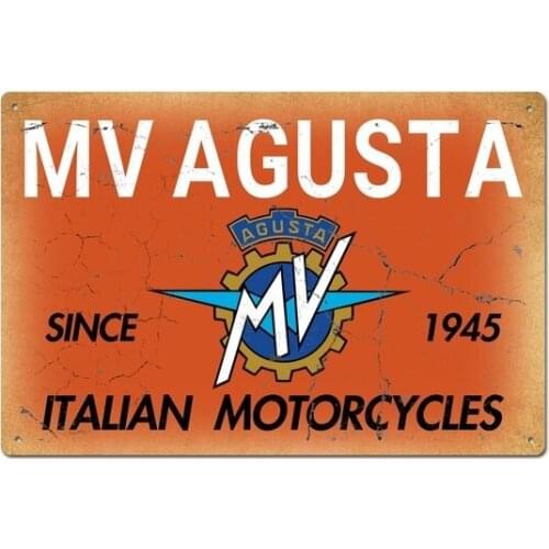 Italian Motorcycles MV Agusta 1945 Vintage Retro Tin Sign Metal Decor Metal Sign Wall Sign Wall Plaque Large :12X 8 Inches