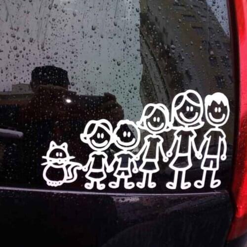 Kawaii Funny Family Member Decorative Reflective Auto Decal Cartoon Car Sticker Bumper Car Body Decal Supplies