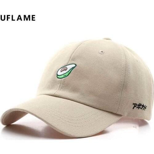 Hat Caps Hats Spring and Summer Small Fresh Avocado Curved Brim Baseball Cap Outdoor Leisure Travel Womens Sunscreen Hat Kaws