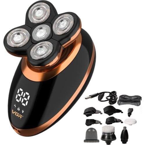 IPX5 Multifunctional 5in1 facial grooming electric shaver kit wet dry for men electric razor rechargeable bald head shaving