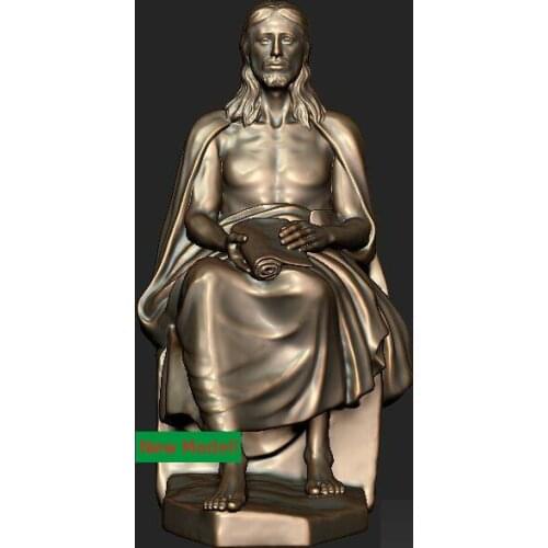 3D model stl format for cnc machine Jesus sitting