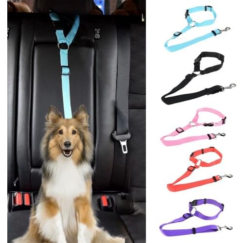 Pet Dog Car Seat Belts Durable Adjustable Short Harness Leash Outdoor Travel Car Safety Traction Rope For Dog Cat Pet Acessories