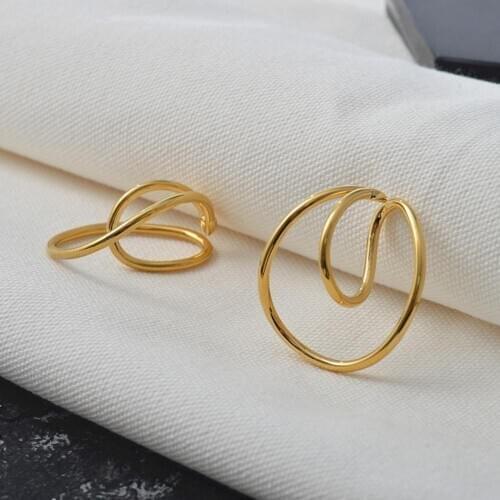 New Luxury Jewelry Hooping Ear Cuff Irregular Curve Clip Hoop Earrings for Women Earcuffs No Piercing