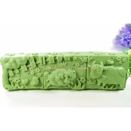 Farm cattle and sheep chickens Mould Craft Art Silicone 3D Soap Mold Craft Molds DIY Handmade Candle Molds S366