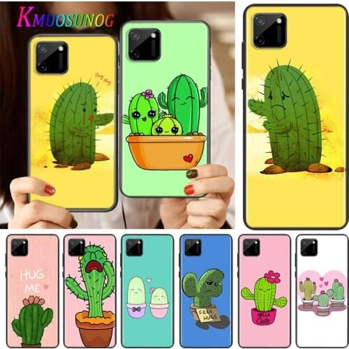 Cartoon Cactus Plant Silicone Cover For Realme V15 X50 X7 X3 Superzoom Q2 C11 C3 7i 6i 6s 6 Global Pro 5G Phone Case