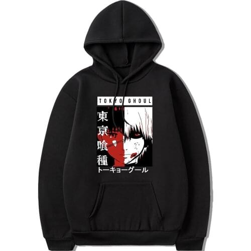 Tokyo Ghoul Oversized Sweatshirt Kaneki Ken Print Harajuku Hoodie Spring Streetwear Colors12 Unisex Anime Women/Men Casual Kpop