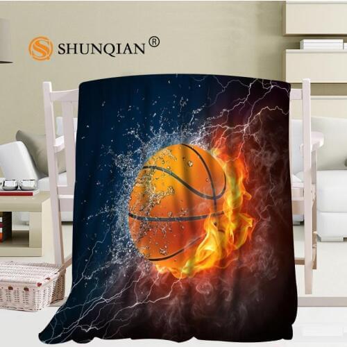 Custom Baketball Pattern Travel Blanket Home TV Casual Relax for Family Soft Fluffy Warm Blanket