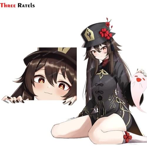 Three Ratels A331 Anime Cartoon Game Role Hu Tao Of Genshin Impact Sticker For Car-Styling Occlusion Scratch DIY Vinyl Materia