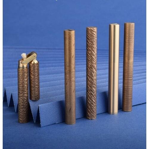 Funny Slender Kerosene Lighter Fold Copper Cylinder Nunchakus Creative Retro Portable Gadget (Hand Sculpt 4-7 days