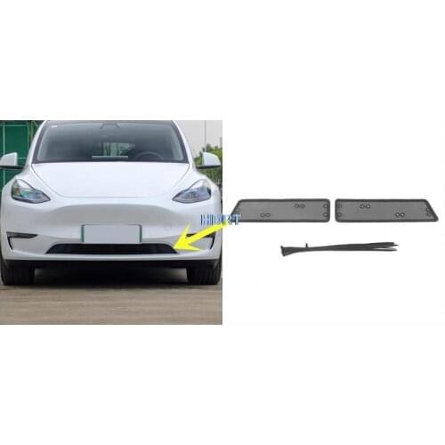 For stainless steel anti-theft Front Bumper Grille Network Insect Net Protection Tesla Model Y 2021 Car Styling Accessorie