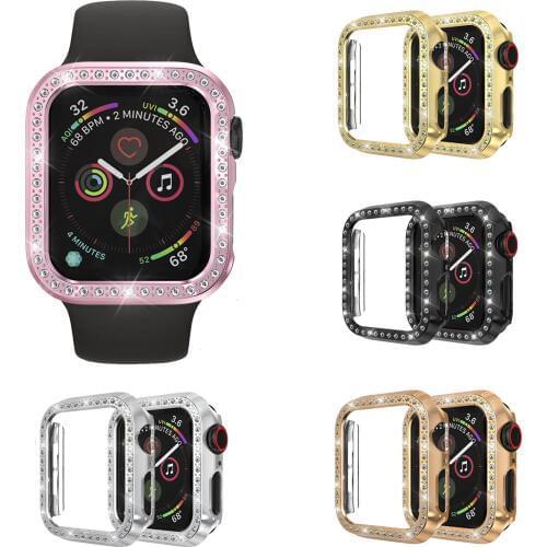 Women Diamond Case For Apple Watch Series 4 40mm 44mm iWatch Protective Cover PC Watch Case Shell