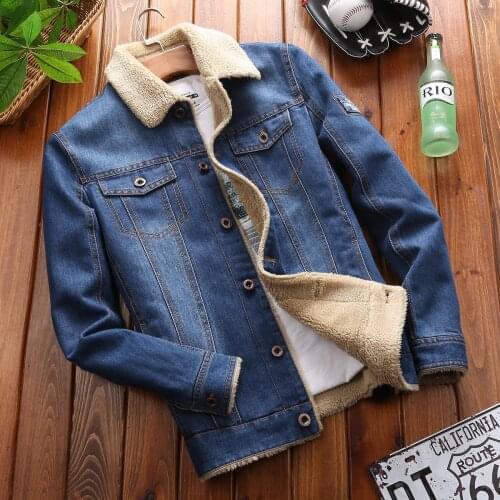 Winter Denim Jackets for Men Motorcycle Mens Jeans Jackets Streetwear Autumn Winter Fleece Warm Plus Size Coat Men Outerwear 6XL
