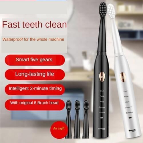 Ultrasonic Sonic Electric Toothbrush Rechargeable Tooth Brushes Washable Electronic Whitening Teeth Brush Adult Timer Brush head