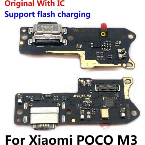 100% Original Charger Board PCB Flex For Xiaomi Poco M3 USB Port Connector Dock Charging Ribbon Cable