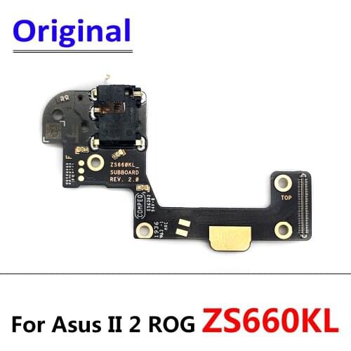 100% Original Microphone Flex cable With Earphone Headphone Jack Audio flex For Asus II 2 ROG ZS660KL