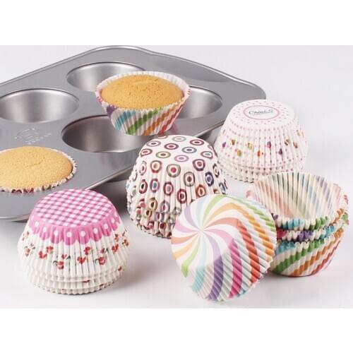 100Pcs Baking Cup Cake Paper Cups Anti-oil Small Cake box Kitchen Accessories Cupcake Liner Cake Decorating Tools Bakeware