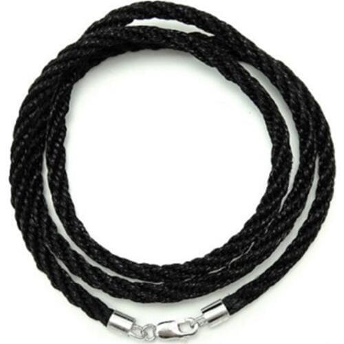 18" 2.0mm fabric cotton braided cord rope necklace with 925 sterling silver lobster clasps jewelry making bijoux