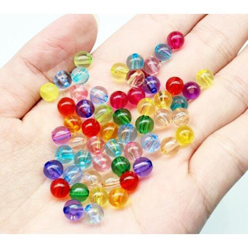 2500pcs 6mm Grade A Transparent Acrylic Round Beads of Assorted Colours. Transparent Acrylic Beads - Tiny Colorful Clear Round