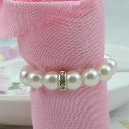 50pcs/lot pearl napkin rings, napkin buckle napkin holder wedding and the hotel has a diamond napkin ring soft furnishings