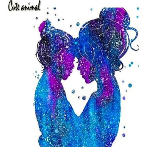 5D Diamond Painting Diamond Mosaic Watercolor Art Mother And Child Picture Cross Stitch Kit Embroidery Maternal Love Gift 2021