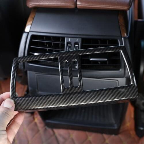 Glossy Black ABS Plastic For BMW X5 X6 E70 E71 2008-2013 Car Rear Air Conditioning Vent Frame Trim Accessories