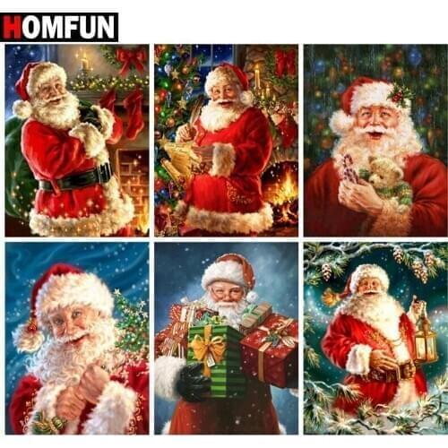 HOMFUN 5D Diamond Embroidery Needlework Kit "Santa Claus scenery" Diy Diamond Painting Cross Stitch Home Decoration Gift