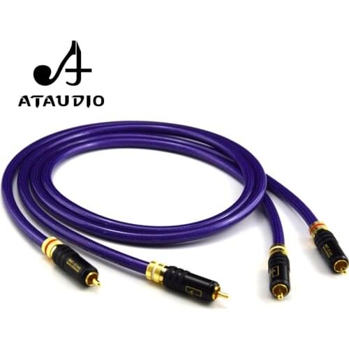 ATAUDIO VDH Hifi Silver Plated 2RCA Cable Professional DVD Amplifier Interconnector 2RCA Male to Male Cable
