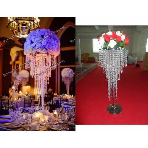 Free Shipping 80cm(H) wedding crystal chandelier wedding flower stand Banquet decoration10pcs/lot