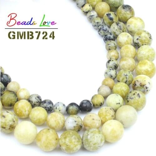 Natural Stone Yellow Turquoises Howlite Beads 4 6 8 10 12mm Round Beads for Jewelry Making Diy Bracelet Necklace Wholesale 15