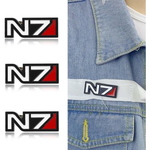 Game Mass Effect Pins Brooches John Shepard N7 Logo Backpack Badges Enamel Metal Collectibles Gift Cosplay Accessories