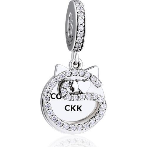 Beads fits for Necklaces Bracelets 100% 925 Sterling Silver Jewelry Love Swan Charms with Clear CZ Free Shipping