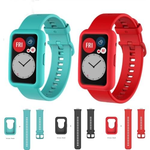 Color soft silicone strap + HUAWEI watch accessories protective cover for HUAWEI Fit bracelet protective cover HUAWEI accessorie