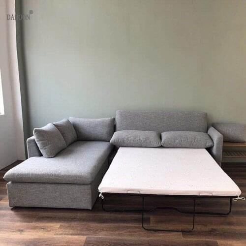 Linen hemp fabric sectional sofas Living Room Sofa set multifunctional alon couch puff asiento muebles de sala canape sofa cama