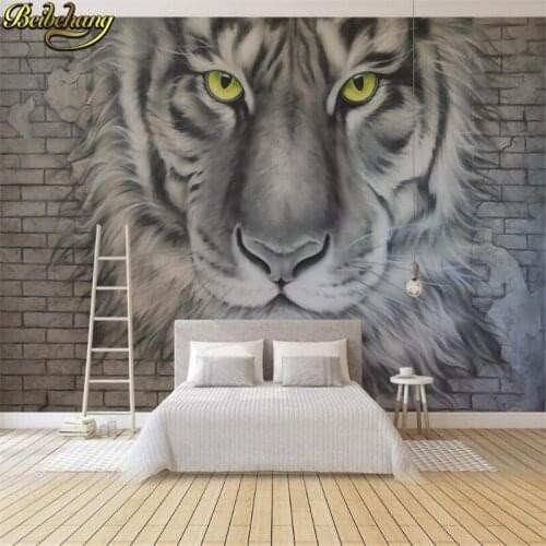 Beibehang Custom photo 3D wallpaper mural Tiger TV background wall papers home decor papel de parede Home Decoration wall paper