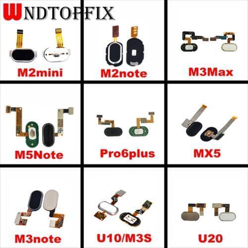 For Meizu Pro 6 7 Plus Home Button FingerPrint M2 M3 M5 M6 Note Fingerprint Touch ID Sensor Recognition Flex Cable U10 U20 Home