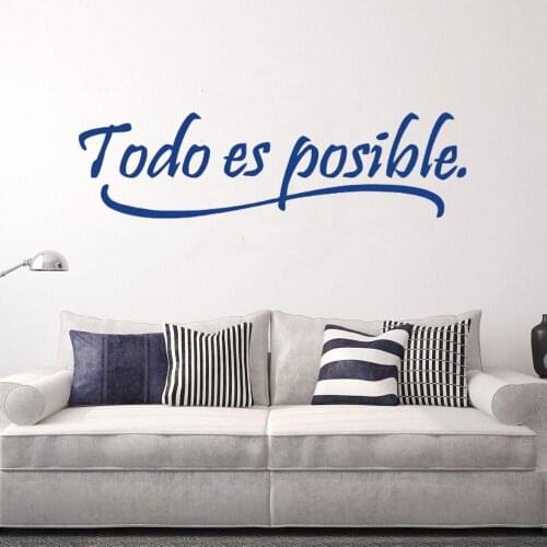 Spanish Frase Quote Art Wall Stickers Wallpaper Office Room Vinyl Decals Room Removable Murals Home Decoration CX452