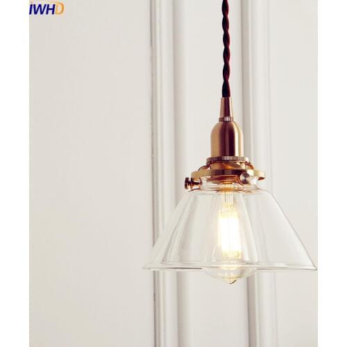 IWHD Nordic Modern LED Pendant Light Lamp Bedroom Living Room Copper Glass Hanglamp Home Indoor Lighting Lamparas Lampen