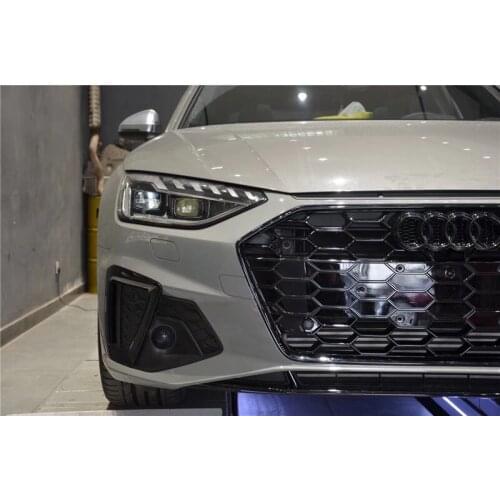Suit For New 21 Audi A4l Pack S4 Appearance Bright Black Kit Front Lip Fog Light Frame Middle Net