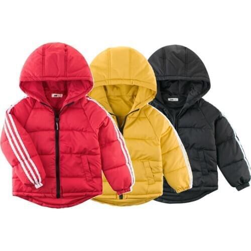 New winter jacket boys and girls jacket boys and girls cotton-padded coat warm coat 2-10 years old hooded thick cotton coat