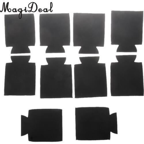 MagiDeal 10pcs Stubby Soda Beer Bottle Tin Can Cooler Sleeves Holders Neoprene Can Holder Protect Table -Black
