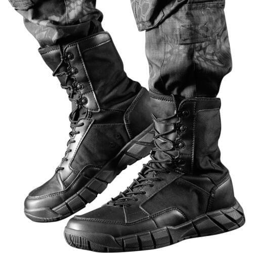 Spring Mens Outdoor Sports Climbing Hiking Ultralight Breathable High Tube Shoes Combat Military Desert Tactical Boots Sneakers