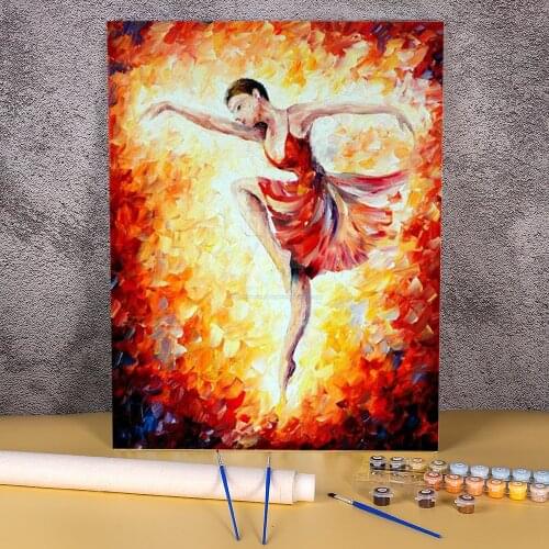 Flaming Dance DIY Paint By Numbers Package Acrylic Paints 40*50 Canvas Painting Loft Picture For Adults Art