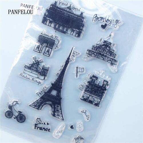 PANFELOU Romantic tower Transparent Silicone Rubber Clear Stamps cartoon for Scrapbooking/DIY Easter wedding album