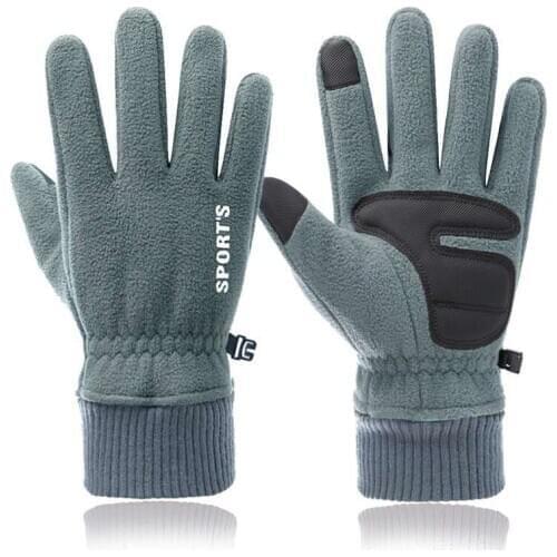 Gloves Men Winter Polar Fleece Plus Velvet Thickened Warm Gloves For Cycling Sports Driving Non-slip Warmth Touch Screen Gloves