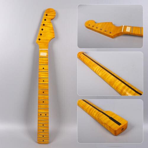 Flame maple Guitar Neck 21 fret For Strat Guitar Parts Replacement