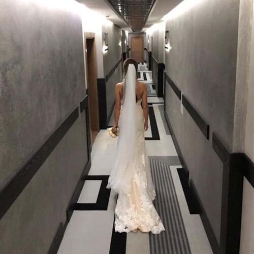 Sheath Sexy Mermaid Wedding Dresses Sweetheart Neck Refinement Lace Applique Chapel Train Bridal Dress Unique Desss Boho Style